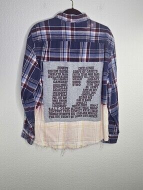 Texas A&M Aggies 12 Upcycled Ombre Bleach Button Flannel Oversized Top 12/14